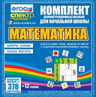 Динамические раздаточные пособия. Математика (карточки). Касса цифр, букв, знаков и фигур с набором интерактивных таблиц. - fgospostavki.ru - Чита