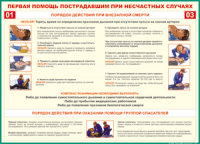 Таблица "Порядок действий при внезапной смерти" (100х140 сантиметров, винил) - fgospostavki.ru - Чита
