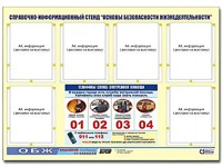 Стенд информационный "Основы безопасности жизнедеятельности" (80*110, 6 карманов) - fgospostavki.ru - Чита