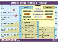 Таблица демонстрационная "Сравнение понятий изомер и гомолог" (винил 100x140) - fgospostavki.ru - Чита