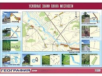 Таблица демонстрационная "Условные знаки плана местности" (винил 100*140) - fgospostavki.ru - Чита