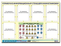 Стенд информационный "Правила техники безопасности в кабинете физики" (80х110, 6 карманов) - fgospostavki.ru - Чита
