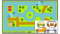Игровой коврик "Дорожное движение - 2" с набором транспортных средств - fgospostavki.ru - Чита