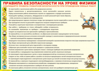 Таблица "Правила безопасности на уроке физики" (100х140 сантиметров, винил) - fgospostavki.ru - Чита