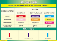 Таблица "Окраска индикаторов в различных средах" (100х140 сантиметров, винил) - fgospostavki.ru - Чита