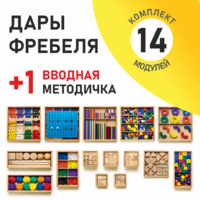 Игровой набор Дары Фребеля 14 модулей с методическим пособием (1 книга) - fgospostavki.ru - Чита