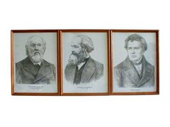 Портреты выдающихся физиков (деревянная рамка, под стеклом) - fgospostavki.ru - Чита