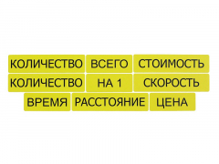 Набор магнитных карточек "Опорные слова к задачам" (желтый) - fgospostavki.ru - Чита