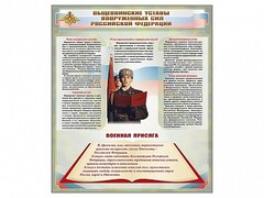 Стенд "Уставы. Закон военной службы. Военная присяга" - fgospostavki.ru - Чита