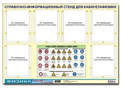 Стенд информационный "Правила техники безопасности в кабинете физики" (80х110, 6 карманов) - fgospostavki.ru - Чита