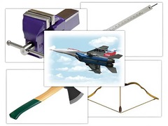 Набор предметных картинок "Оружие, военная техника. Инструменты" (48 штук, А4, с магнитами) - fgospostavki.ru - Чита