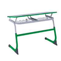 Парта SMARTY двухместная регулируемая по высоте (наклонная столешница) с антивандальной кромкой - fgospostavki.ru - Чита