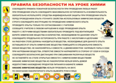 Таблица "Правила безопасности на уроке химии" (100х140 сантиметров, винил) - fgospostavki.ru - Чита