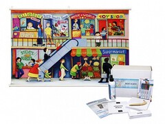 Магнитно-маркерный ситуационный плакат "Магазин" с набором магнитных карточек + методические рекомендации (иностранный язык) - fgospostavki.ru - Чита