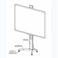 Мобильная стойка SMART-BASE DSM для интерактивных досок - fgospostavki.ru - Чита