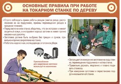 Стенд "Основные правила при работе на токарном станке по дереву" - fgospostavki.ru - Чита