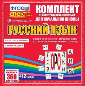 Динамические раздаточные пособия. Русский язык (комплект демонстрационных материалов). Касса букв, слогов, звуковых схем с набором интерактивных таблиц. - fgospostavki.ru - Чита