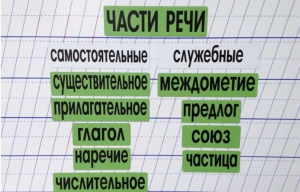 Набор магнитных карточек "Части речи" (фон зелёный) - fgospostavki.ru - Чита