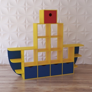 Стеллаж для игрушек "Пароход" - fgospostavki.ru - Чита