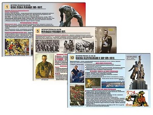 Комплект таблиц по истории "История России XX - XXI вв." раздаточные (цветные, ламинированные, А4, 12 штук) - fgospostavki.ru - Чита