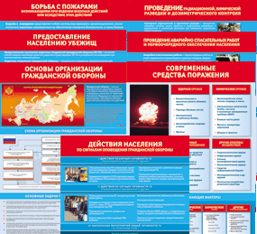 Комплект таблиц "Основы гражданской обороны (МЧС РФ)" 13 штук. - fgospostavki.ru - Чита