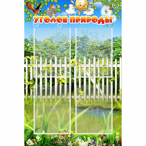 Стенд "Уголок природы" с 4 карманами - fgospostavki.ru - Чита