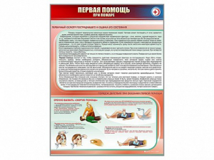 Стенд "Первая помощь при пожаре" - fgospostavki.ru - Чита