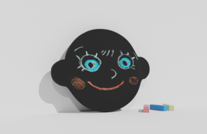 Фигурная грифельная меловая доска на тему эмоций - fgospostavki.ru - Чита