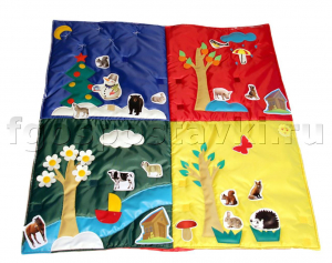 Дидактический коврик "Времена года" с дополнительными аппликациями животных - fgospostavki.ru - Чита