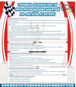 Стенд "Техника безопасности занятий по легкой атлетике" - fgospostavki.ru - Чита