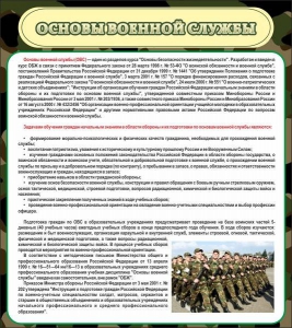 Стенд "Основы военной службы" - fgospostavki.ru - Чита