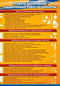 Стенд "Правила выполнения лабораторных работ по биологии" Вариант 2 - fgospostavki.ru - Чита