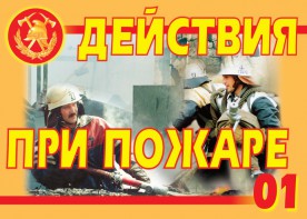 Комплект плакатов "Действия при пожаре" - fgospostavki.ru - Чита