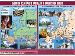 Таблица демонстрационная "Объекты всемирного наследия в Зарубежной Европе" (винил 100*140) - fgospostavki.ru - Чита