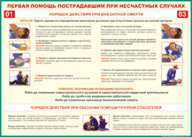 Таблица "Порядок действий при внезапной смерти" (100х140 сантиметров, винил) - fgospostavki.ru - Чита