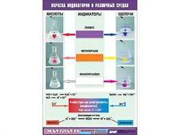 Таблица демонстрационная "Окраска индикаторов в различных средах" (винил 70x100) - fgospostavki.ru - Чита