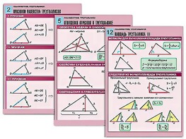 Комплект таблиц по геометрии "Планиметрия. Треугольники" (14 таблиц, формат А1, ламинированные) - fgospostavki.ru - Чита