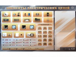 Наглядно-демонстрационный светодинамический стенд "Элементы электрических цепей" с маркерными полями - fgospostavki.ru - Чита