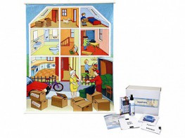 Магнитно-маркерный ситуационный плакат "Квартира" с набором магнитных карточек + методические рекомендации (иностранный язык) - fgospostavki.ru - Чита