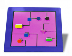 Тактильно-развивающая панель с геометрическими фигурами - fgospostavki.ru - Чита