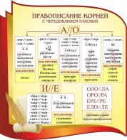 Стенд "Правописание корней с чередованием гласных" - fgospostavki.ru - Чита