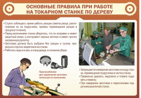 Стенд "Основные правила при работе на токарном станке по дереву" - fgospostavki.ru - Чита